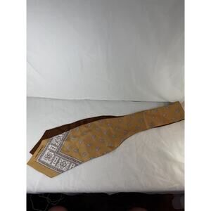 Vintage Christian Dior Brown Paisley Neck Scarf 100% Silk